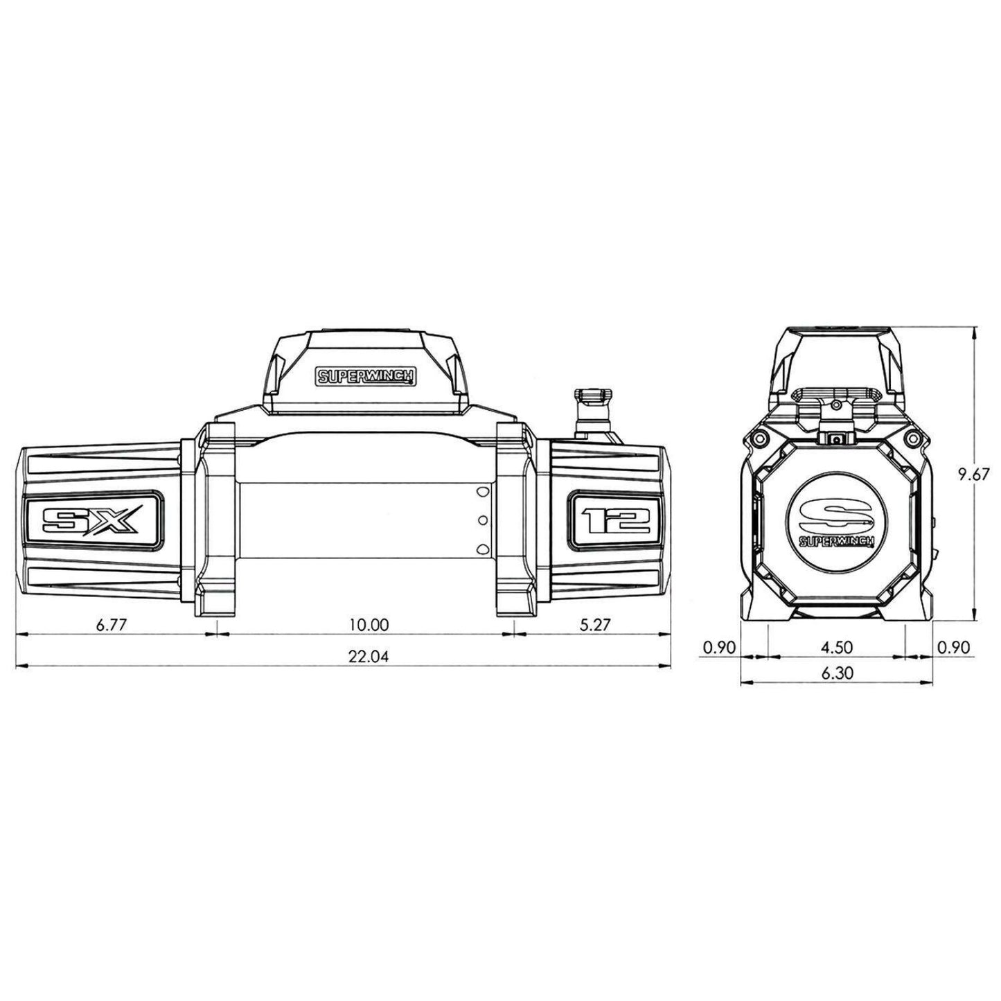 SX12SR Winch Graphite 12V 12000 lbs with Synthetic Rope